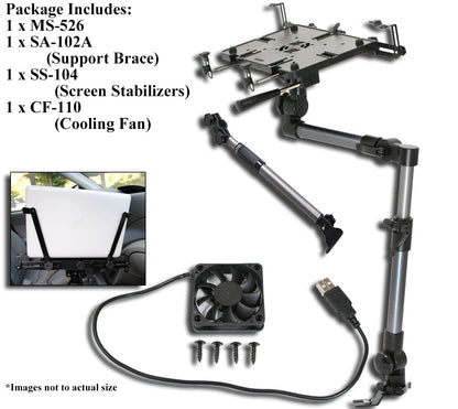 Mobotron MS-526B Heavy Duty Laptop Mount Holder for Cars, Trucks, SUVs, and other Applications with Complete Accessory Package