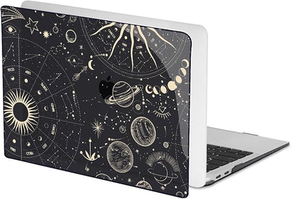 Compatible with MacBook Pro 13 inch Case 2022 2021-2016 A2338 M2/M1 A2251 A2289 A2159 A1989 A1706 Model, Pattern Plastic Hard Shell Keyboard Cover Screen Film Webcam Cover, Constellation