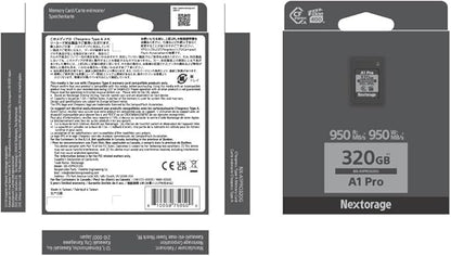 Nextorage Japan CFexpress Type A Card NX-A1PRO 320GB VPG 400 Urtla Fast Read 950MB/s Write 950MB/s