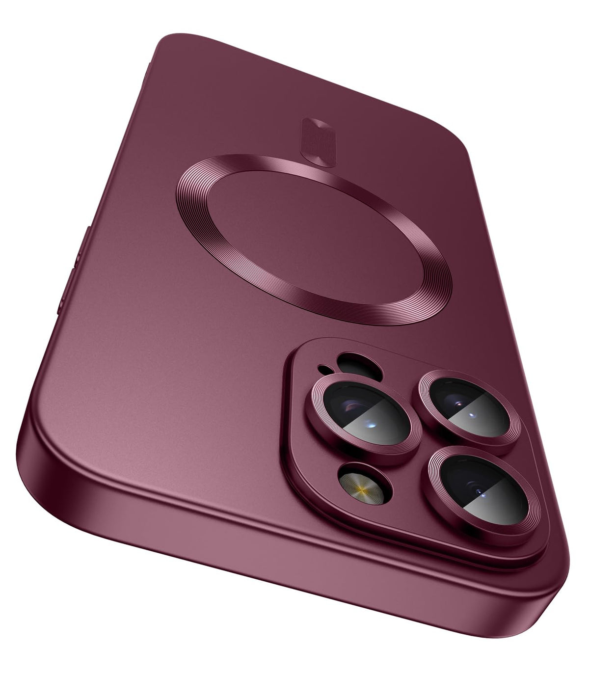 LEKEVO Magnetic for iPhone 16 Plus Case [Compatible with MagSafe][Built-in Camera Lens Protector] Slim Soft Silicone Bumper Shockproof Metallic Luster Phone Case (Purple)