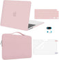 MOSISO Compatible with MacBook Air 13 inch Case 2025 2024 2023 2022 M4 A3240 M3 A3113 M2 A2681, Hard Shell&Sleeve Bag&Keyboard Skin&Webcam Cover&Screen Film for MacBook Air 13.6 inch, Baby Pink