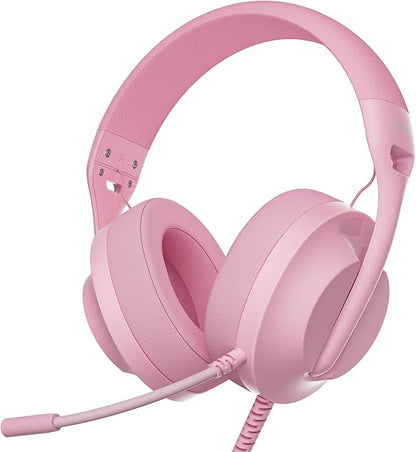 S30 Gaming Headset with Microphone,198g Lightweight Design, Wired Gaming Headphones for Xbox, Xbox Series X|S, PS5, PS4, Switch, PC, Noise Cancelling Mic, Soft Earmuffs (Pink)