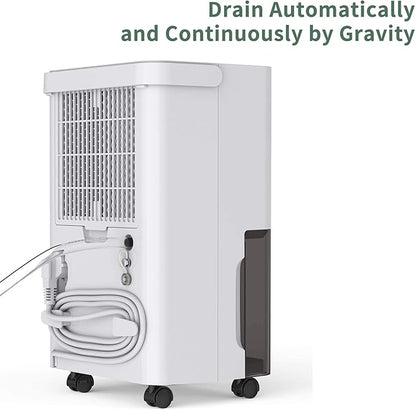 Uhome 30 Pint Dehumidifier - for Basement with Activated Carbon Filter,Ultra Quiet, Humidity Sensor, Auto Shut Off, Continuous Drainage Hose - Ideal Dehumidifiers for Home, 1500 Sq Ft Dehumidifiers