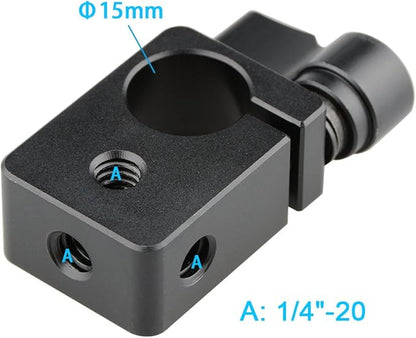 CAMVATE 15mm Single Rod Clamp for Camera DIY Accessories(Black) - 0874