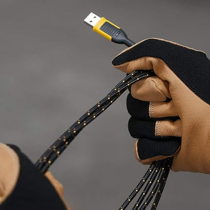 DEWALT Micro-USB to USB Cable(Not for iPhone)Reinforced Braided Micro-USB Cable, USB to Micro-USB Cable, Charger Cord Compatible with Android, 4 ft