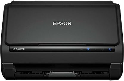 Epson Workforce ES-500W II Wireless Color Duplex Desktop Document Scanner for PC and Mac, with Auto Document Feeder (ADF) and Scan from Smartphone or Tablet
