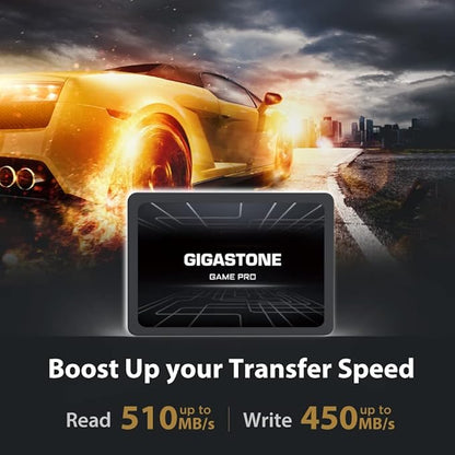 Gigastone SATA SSD 128GB (2-Pack) 2.5 inch SSD 510MB/s Upgrade Laptop PC Memory and Storage PS4 HDD Replacement 2.5" Internal Solid State Hard Drives SATA III SLC Cache 3D NAND Game Pro Performance