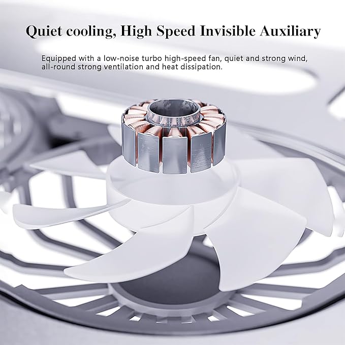Adjustable Laptop Stand with Cooling Fan, Aluminium Alloy Multi-Angle Computer Holder for Desk, Portable Notebook Metal Mount All Laptops 11"-17.3"-Grey