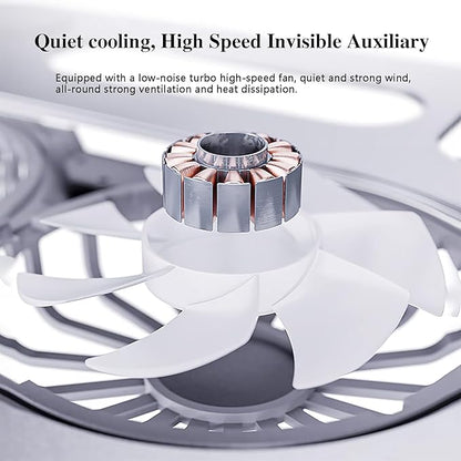 Adjustable Laptop Stand with Cooling Fan, Aluminium Alloy Multi-Angle Computer Holder for Desk, Portable Notebook Metal Mount All Laptops 11"-17.3"-Grey