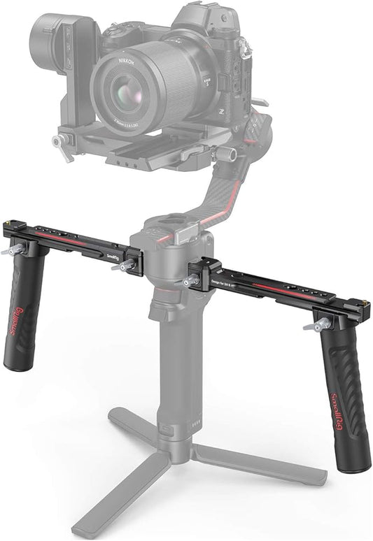 SMALLRIG Dual Handle Handgrip for DJI RS 5 / RS 4 /RS 4 Pro/RS 3 / RS 3 Pro/RS 2 / RSC 2 Gimbal, Gimbal Handle Grip with NATO Rails, Cold Shoe, 1/4"-20 & 3/8"-16 Threaded Holes