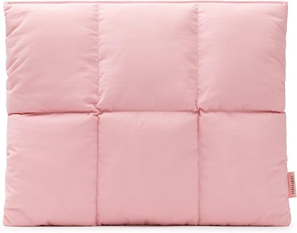 Comfyable Puffy Laptop Sleeve 15 16 Inch, Quilted Puffer Laptop Carrying Case for Women, Pillow Pouch Compatible for MacBook Air M5 & MacBook Pro M5 Pro/Max 2026, Pink