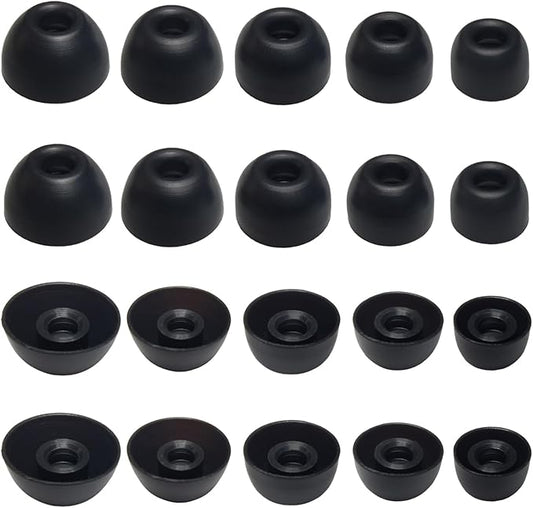 Silicone Earbuds Tips for Powerbeats Pro2 Replacement Ear Tips 10 Pairs XL/L/M/S/XS - Compatible with Beats Studio Buds/Beats Fit Pro/Solo Buds, Black