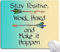 IMAYONDIA Mouse Pad - Inspirational Quotes, Waterproof, Non-Slip Rubber Base, Square Mouse Mat for Computer Laptop, Stay Positive