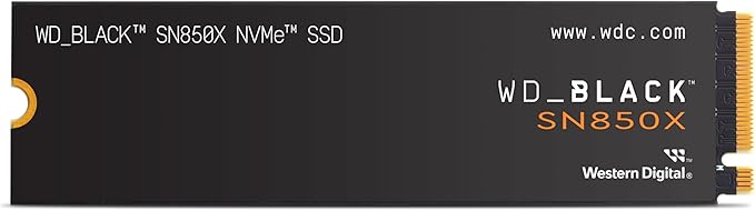 WD_BLACK SN850X 1TB NVMe SSD - M.2 2280, Up to 7,300 MB/s Read speeds, Up to 6,300 MB/s write speeds, Gaming Expansion, High Performance Internal Solid State Drive - WDS100T2X0E