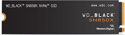 WD_BLACK SN850X 1TB NVMe SSD - M.2 2280, Up to 7,300 MB/s Read speeds, Up to 6,300 MB/s write speeds, Gaming Expansion, High Performance Internal Solid State Drive - WDS100T2X0E