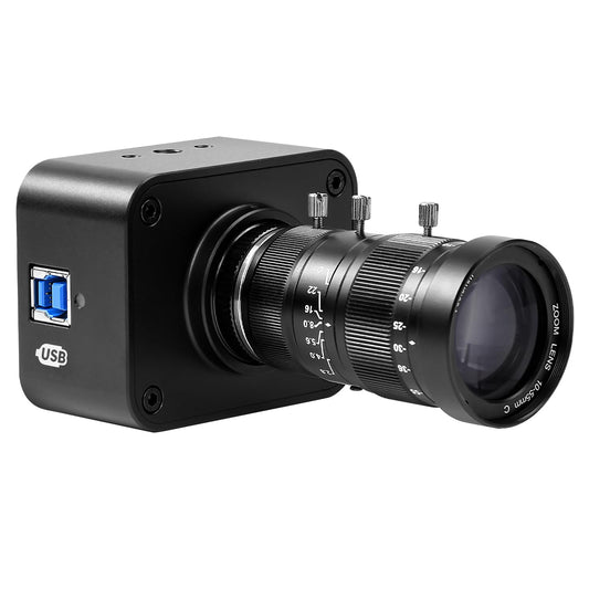 MOKOSE USB Camera 4K, USB3.0 Manual Focus Webcam with C-Mount 10-55mm Telephoto Zoom Lens, IMX678 1/1.8" 8MP Sensor Support YUY2,Web Camera for Desktop Computer Laptop
