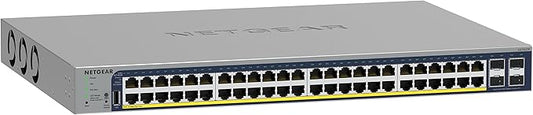 NETGEAR 52-Port PoE Gigabit Ethernet Smart Switch (GS752TP) - Managed, Optional Insight Cloud Management, 48 x PoE+ @ 380W, 4 x 1G SFP, Desktop or Rackmount
