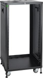 RIVECO POMU 22U Stereo & Server Rack with Caster Wheels, Rolling Network Cabinet, Open Frame Rack for 19-inch Audio Video Music Recording & IT Equipment, Obtuse Angel, Lifting Handle