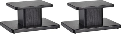 MECCANIXITY Wood Speaker Stands, 2 Pack 5.9 Inch (15cm) Universal Speaker Stand Hollowed Bases Enhanced Audio Listening for Home Theaters Cinema