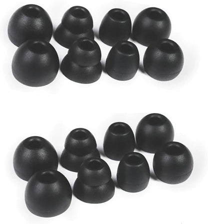 8 Pairs Replacement Silicone Earbuds Tips for Powerbeats Pro & Beats Flex/BeatsX Headphones, 4 Sizes Soft Flexible Noise Reduction Eartips Compatible with Beats Flex Earbuds Replacement Tips (Black)