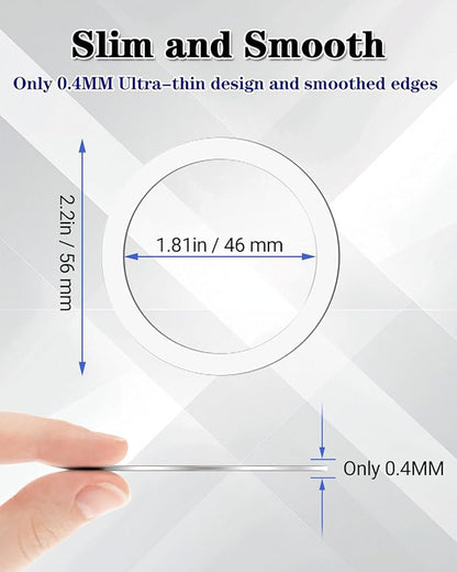 Metal Rings 10PCS,Ultra-Thin(0.4mm) for MagSafe Sticker,Magnetic Adapter,Phone Cases&Wireless Charger,Compatible with iPhone 16/15/14/13,Galaxy S24/S23/S22/Kindle(White 10PCS)