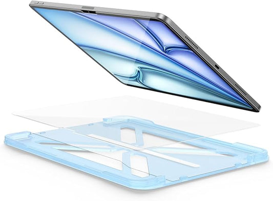 FLOLAB ONETIME NanoArmour Screen Protector for iPad Air 13 Inch 2024/2025 Tempered Glass, TruColor, Blue Light Blocker, No Blue Tint, Original Display Color, Ultra Clear, Easy Install, Durable