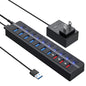 ONFINIO Powered USB Hub 3.0, 10-Port USB Splitter Hub