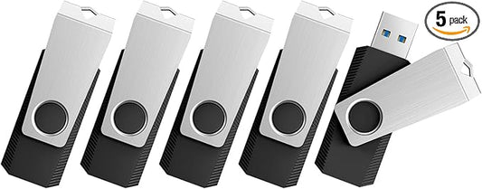 TOPESEL USB Flash Drives 5 Pack 64GB USB 3.0 Flash Drive Thumb Drive USB Flash Drive USB Memory Stick USB Memory Stick for PC laptops(64GB 5Pack)