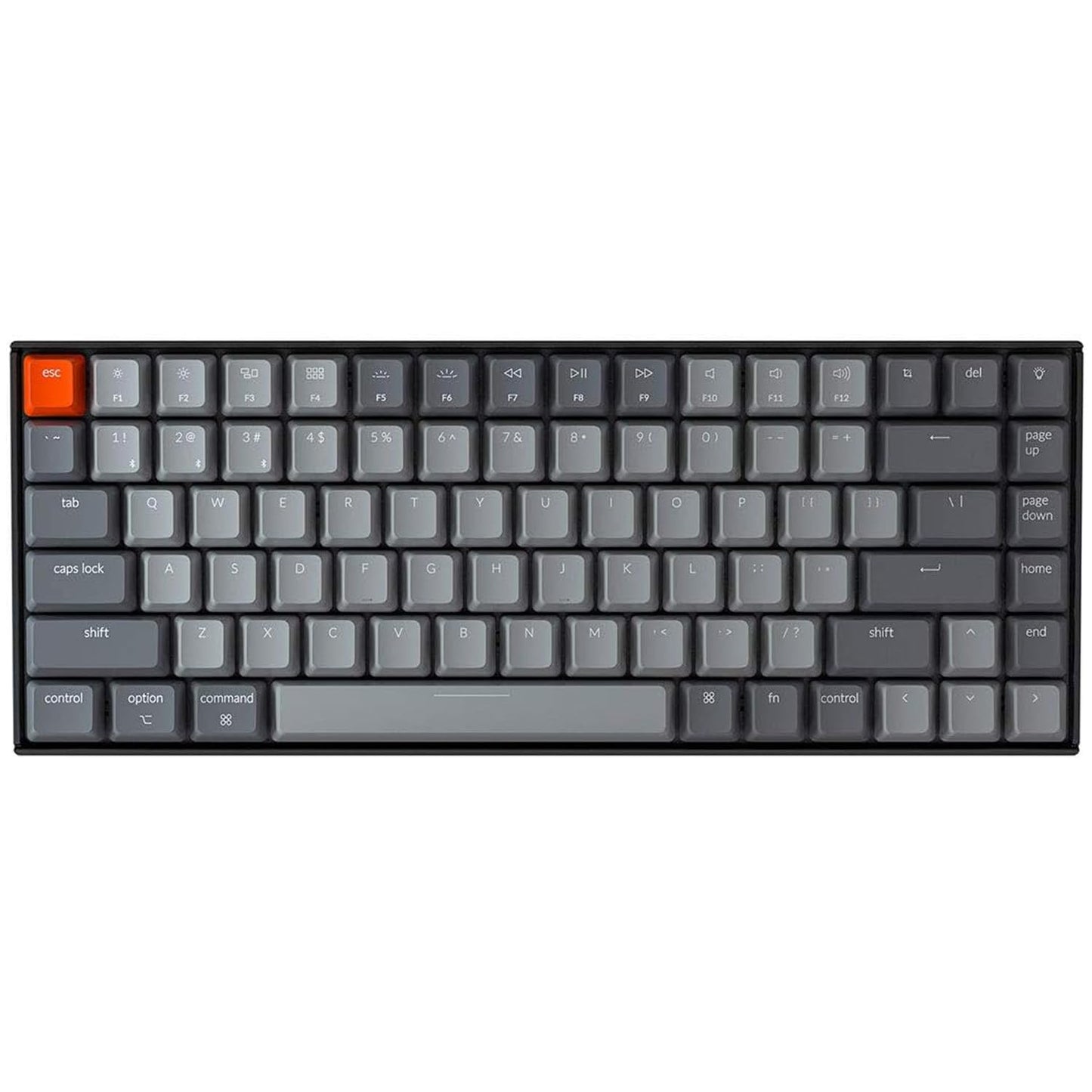 Keychron K2 75% Layout Bluetooth Wireless Mechanical Keyboard Super Switch/White LED Backlit/USB C/Anti Ghosting/N-Key Rollover, 84 Keys Gaming Keyboard for Mac Windows-Version 2