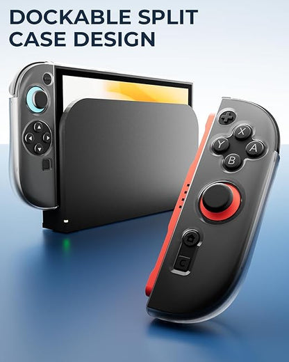 Switch 2 Accessories Bundle for Nintendo 17-in-1: 2 Pro Controllers, Dockable Carrying Case, Screen Protector, Thumb Grip for Joycon Console Protective Cover Shell Steering Wheel 2025 Switch2 Game Kit