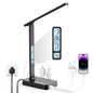 Infiway Desk Lamp with USB Charging Port: LED Desk Lamps for Home Office - 1 Type-C, 1 USB-A Charging Port, 2 AC Power Outlets - Touch Control Dimmable 5 Color 5 Brightness
