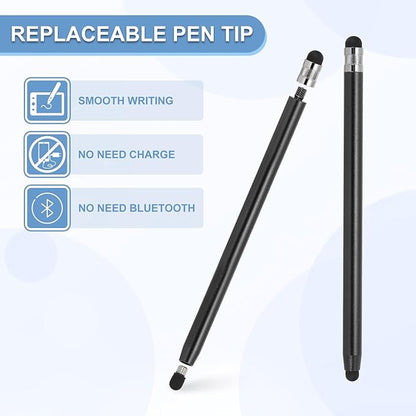 PATIKIL 5 Pcs Stylus Pens for Touch Screens, 2 in 1 High Sensitivity Universal Pen Capacitive Stylus for Phone Tablets Laptop Touch Screen Devices, Black