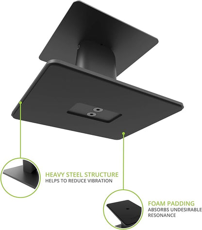 Kanto SP6HD Desktop Speaker Stands for Medium/Large Bookshelf Speakers & Mid-Size/Full-Size 4”-7” Studio Monitors | 6" Tall | Black | Pair
