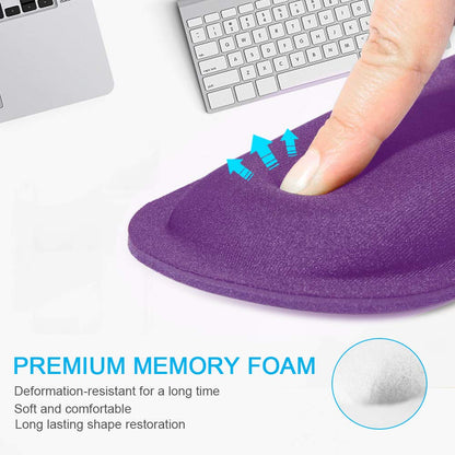 TECKNET 2 Pack Gaming Ergonomic Mouse Pad with Wrist Support Purple