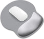 ITNRSIIET Ergonomic Mouse Pad with Wider Memory Foam Wrist Rest +17%, Curved Cushion Reduces Pressure 20%, Pain Relief, Non-Slip, Smooth, Cute Color Desk Accessory, 9.85 x 9 inch, Light Gray Accent