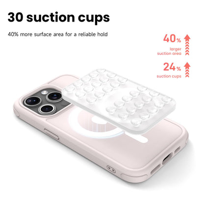 Patented Magnetic Sticky Phone Suction Grip Mount for MagSafe Case,Magnet Silicone Portable Stand Holder for iPhone 16/15/14/13/12 Series and Android, Hands-Free Selfies and Videos