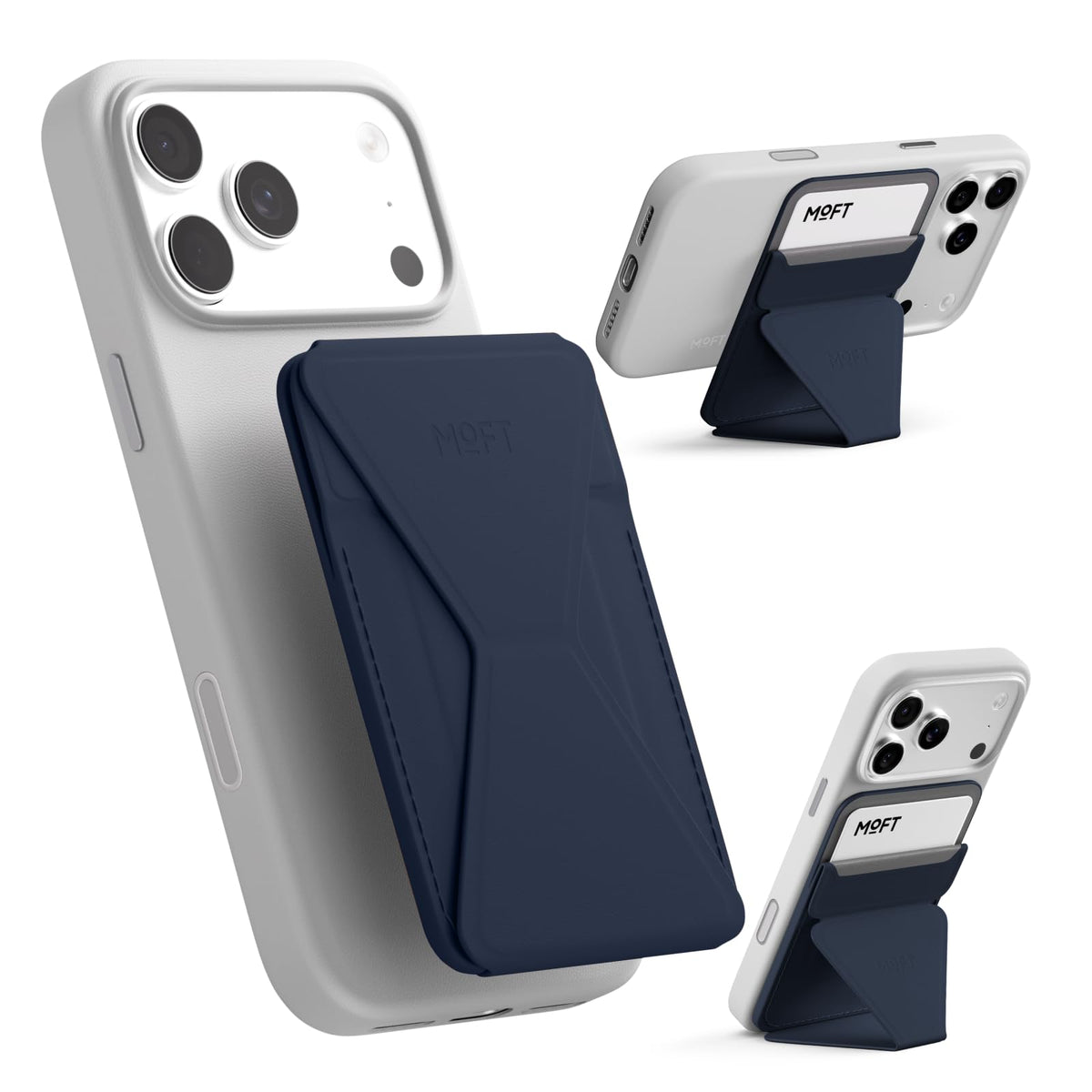 MOFT Magnetic Wallet Stand Compatible with iPhone 18/17/16/15/14/13 Series, Angle Adjustment Magsafe Compatible MOVAS Phone Stand,Clay