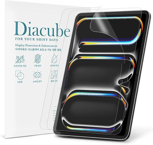 Diacube 2-Pack Anti Glare Screen Protector with Blue Light Filter For iPad Pro 13 inch M5 2025 / M4 2024, Anti-Glare Matte PET Film, Anti-Fingerprint, High Touch Sensitivity, Easy Installation