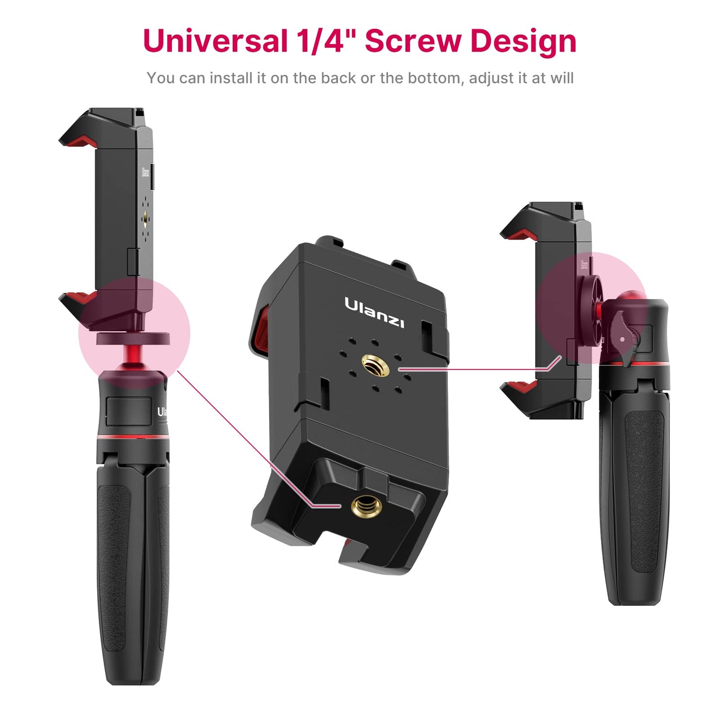 ULANZI ST-29 Phone Tripod Mount, 2-in-1 Tablet Smartphone Holder Adapter