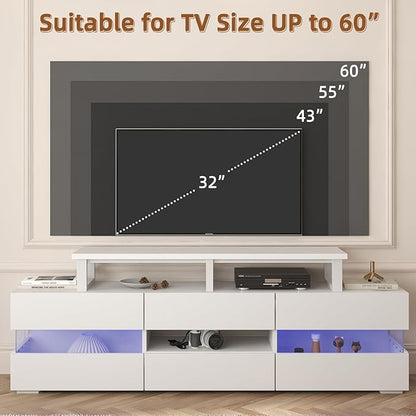 YAOHUOO 45" Large TV Riser for 32-60 inch TV, TV Riser Stand Shelf with Steel Legs, Tabletop TV Stand Riser for Home Office,White