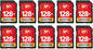 GIGASTONE 128GB SD Card 10-Pack UHS-I U1 Class 10 SDXC Memory Card Full HD Video for Canon Digital Camera, Full-Sized SD Card, with 10 mini case