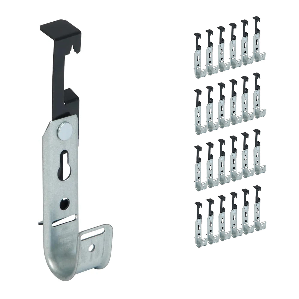 ICC 4-Inch Ceiling J Hook Cable Management Hook, Retainer Clip, 25-Pack