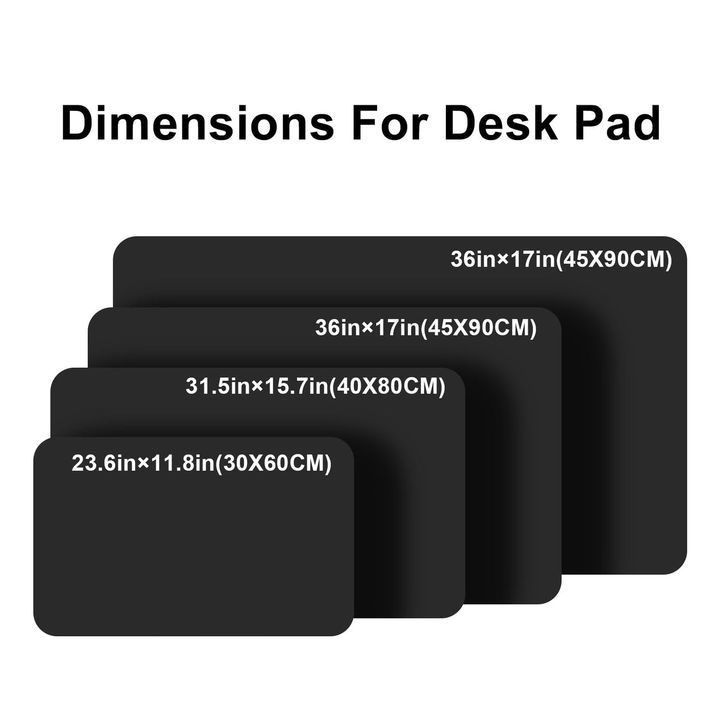 PU Leather Desk Pad Protector Gaming Mouse Pad Non Slip Desk Mat for Keyboard and Mouse Waterproof Desk Writing Pad for Office and Home Desk Accessories(Black, 47.2 * 17.7)