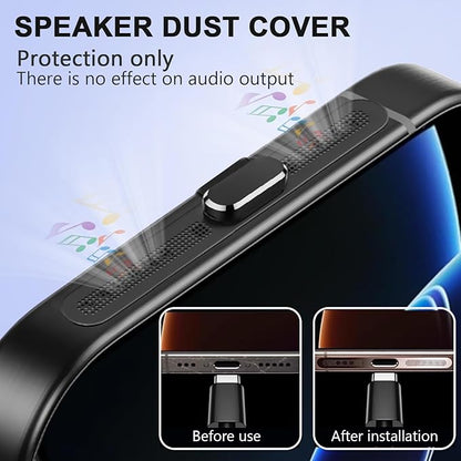 6 Pack USB C Dust Plug, Anti-Lost USB C Plug Cover USB C Charging Port Protector Cover with Speaker Dust Cover Compatible with iPhone, 16, 15 (Pro, Plus, Pro Max) iPhone 17
