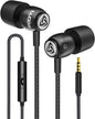 LUDOS Clamor Wired Earbuds in-Ear Headphones, 5 Years Warranty, Earphones with Microphone, Noise Isolating Ear Buds, Memory Foam for iPhone, Samsung, School Students, Kids, Women, Small Ears - Purple