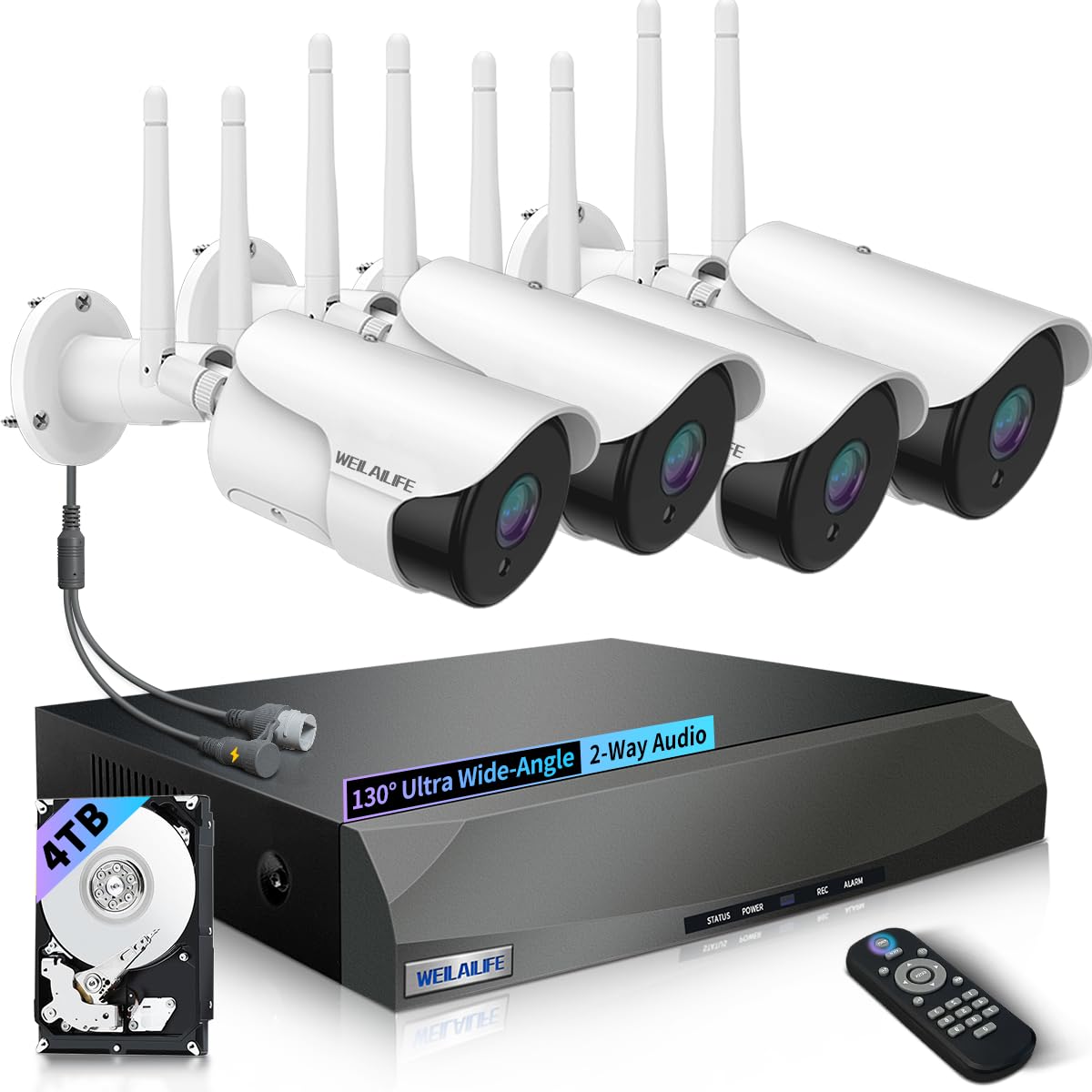 Outdoor Wireless Security Camera System, Home WiFi Video Surveillance