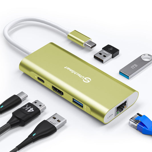 UtechSmart USB C Hub 6 in 1 Multiport Adapter for MacBook Pro/Air