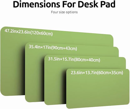 YSAGi Leather Desk Protector, Office Mat, Large Mouse Mat, Non-Slip PU Leather Blotter, Laptop Pad, Waterproof Writing Pad for Office and Home (Leaf Green, 23.6" x 13.8")