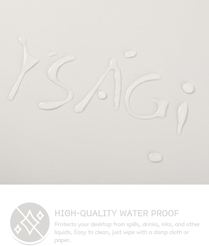 YSAGi Non-Slip Leather Desk Pad L Size, Waterproof Laptop Computer Desk Keyboard Mat, Table Protector Blotter Mat, Large Mouse Pad for Office/Work/Home/Decor(Apricot Gray, 35.4" x 17")