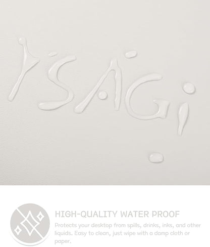 YSAGi Non-Slip Leather Desk Pad L Size, Waterproof Laptop Computer Desk Keyboard Mat, Table Protector Blotter Mat, Large Mouse Pad for Office/Work/Home/Decor(Apricot Gray, 35.4" x 17")